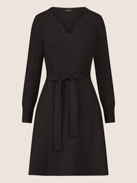 APART Strickkleid mit V-Ausschnitt | schwarz