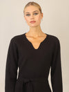 APART Strickkleid mit V-Ausschnitt | schwarz