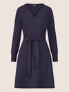 APART Strickkleid mit V-Ausschnitt | nachtblau