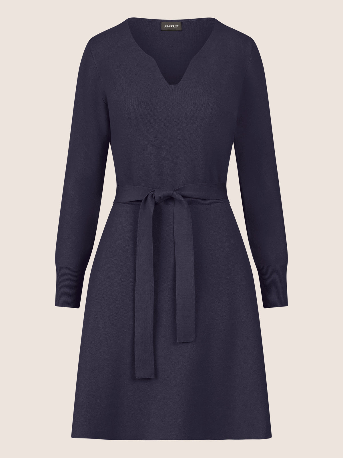 APART Strickkleid mit V-Ausschnitt | nachtblau