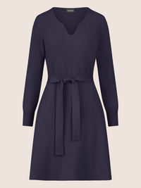 APART Strickkleid mit V-Ausschnitt | nachtblau