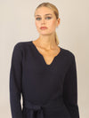 APART Strickkleid mit V-Ausschnitt | nachtblau