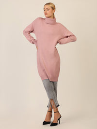 APART Overside Strickkleid mit überschnittene Schultern | mauve