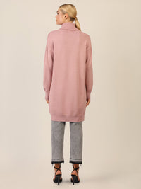 APART Overside Strickkleid mit überschnittene Schultern | mauve