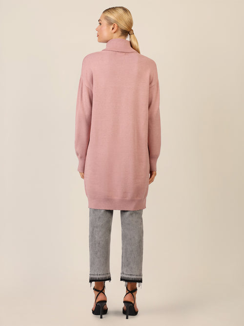 APART Overside Strickkleid mit überschnittene Schultern | mauve image 1
