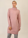 APART Overside Strickkleid mit überschnittene Schultern | mauve