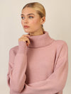 APART Overside Strickkleid mit überschnittene Schultern | mauve