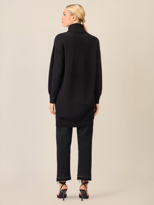 APART Overside Strickkleid mit überschnittene Schultern | schwarz image 1