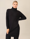 APART Overside Strickkleid mit überschnittene Schultern | schwarz