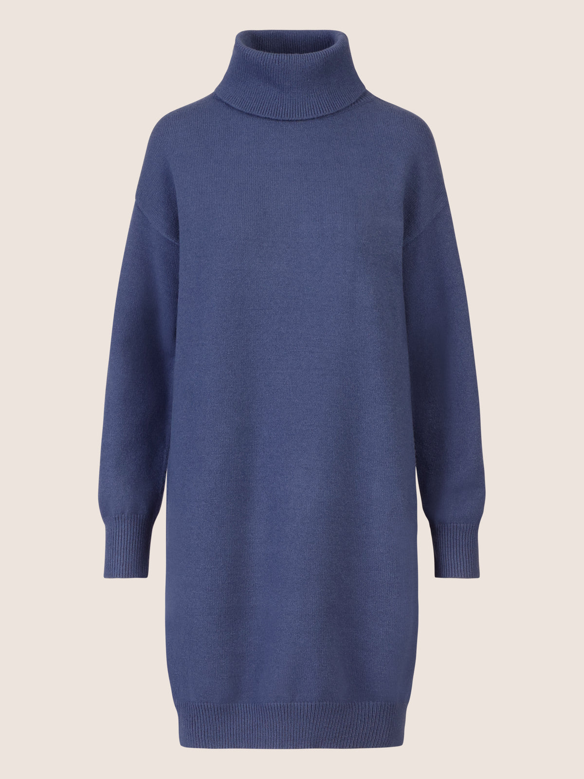 APART Overside Strickkleid mit überschnittene Schultern | mittelblau