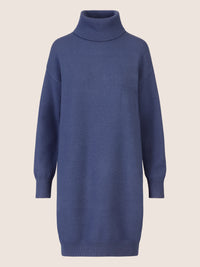 APART Overside Strickkleid mit überschnittene Schultern | mittelblau