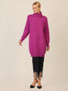 APART Overside Strickkleid mit überschnittene Schultern | lila