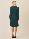 APART Strickkleid mit Zopfmuster | dunkelgrün