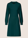 APART Strickkleid mit Zopfmuster | dunkelgrün