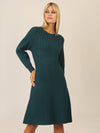 APART Strickkleid mit Zopfmuster | dunkelgrün