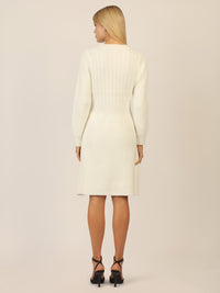 APART Strickkleid mit Zopfmuster | creme
