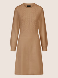 APART Strickkleid mit Zopfmuster | camel
