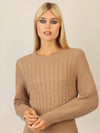 APART Strickkleid mit Zopfmuster | camel