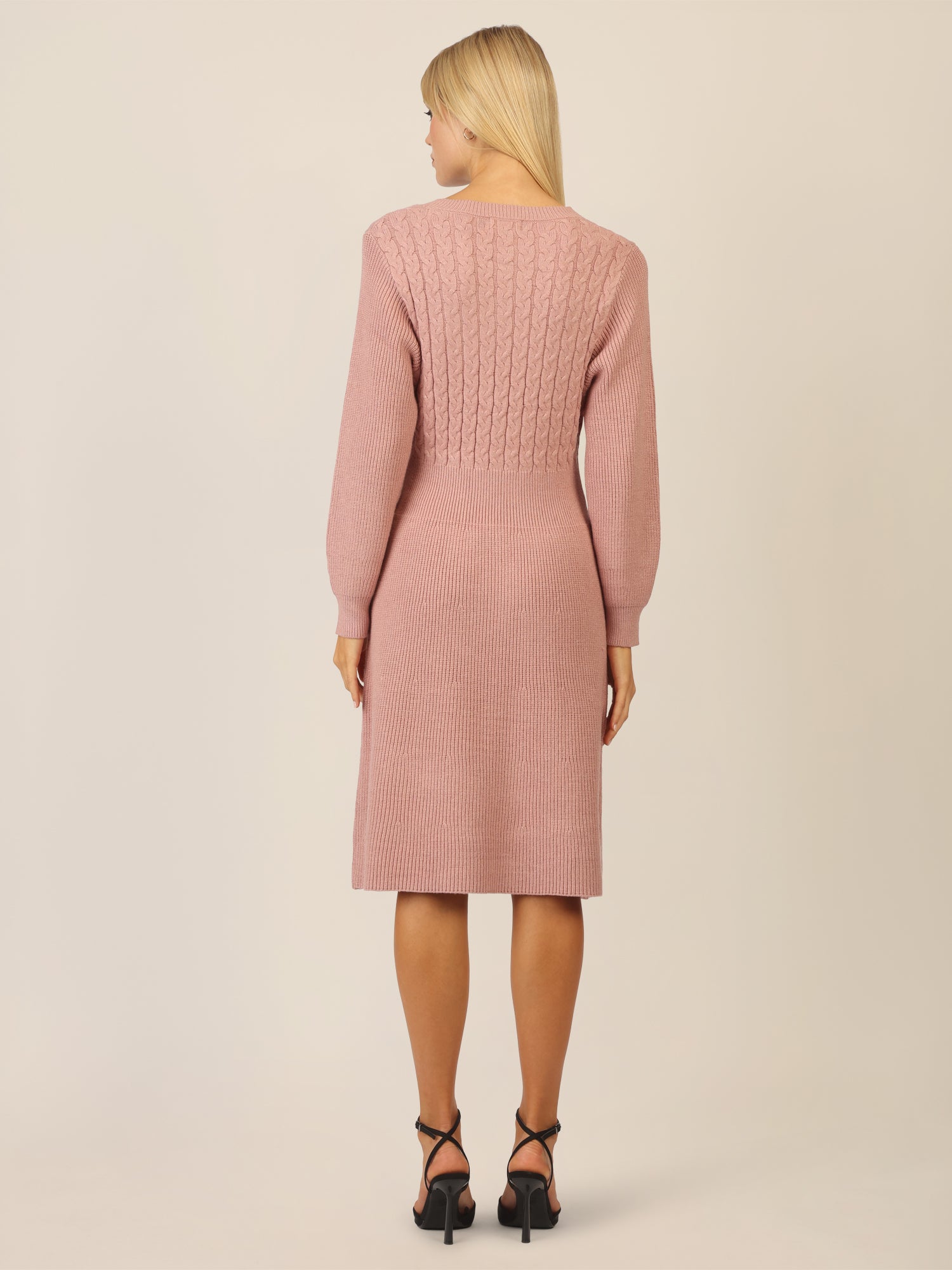 APART Strickkleid mit Zopfmuster | mauve