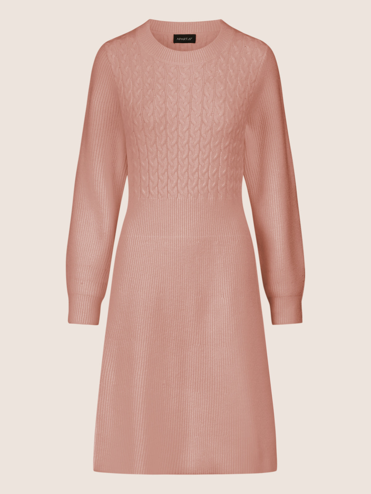 APART Strickkleid mit Zopfmuster | mauve