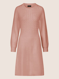 APART Strickkleid mit Zopfmuster | mauve