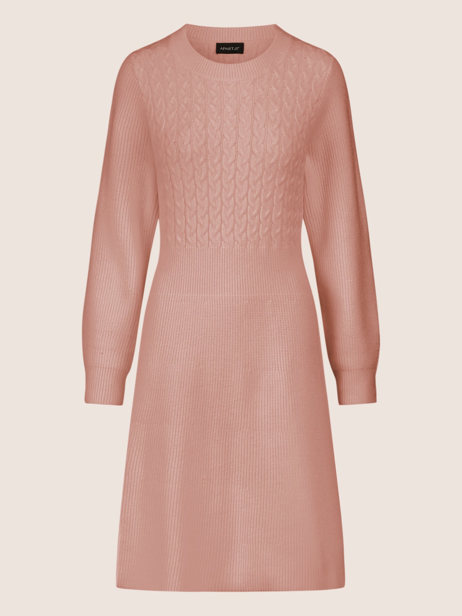 APART Strickkleid mit Zopfmuster | mauve