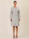 APART Strickkleid mit Zopfmuster | graumeliert