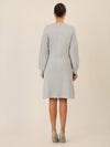 APART Strickkleid mit Zopfmuster | graumeliert