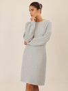 APART Strickkleid mit Zopfmuster | graumeliert