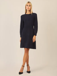 APART Strickkleid mit Zopfmuster | nachtblau