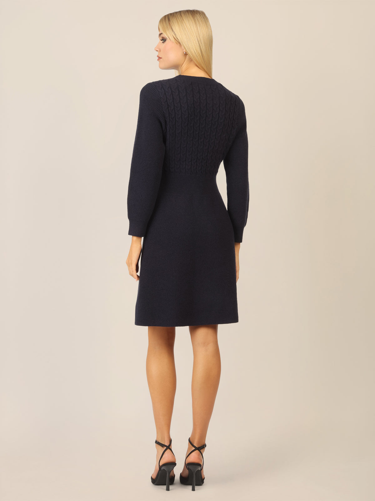 APART Strickkleid mit Zopfmuster | nachtblau