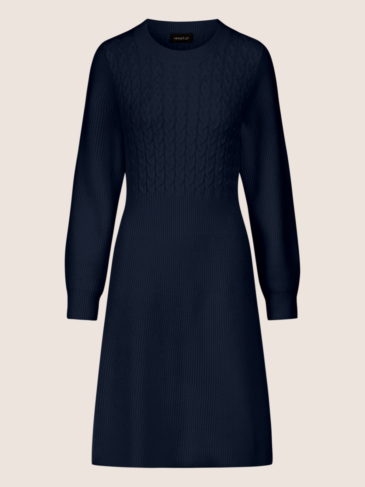 APART Strickkleid mit Zopfmuster | nachtblau