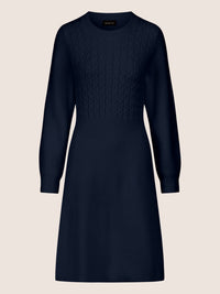 APART Strickkleid mit Zopfmuster | nachtblau