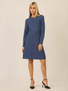 APART Strickkleid mit Zopfmuster | mittelblau