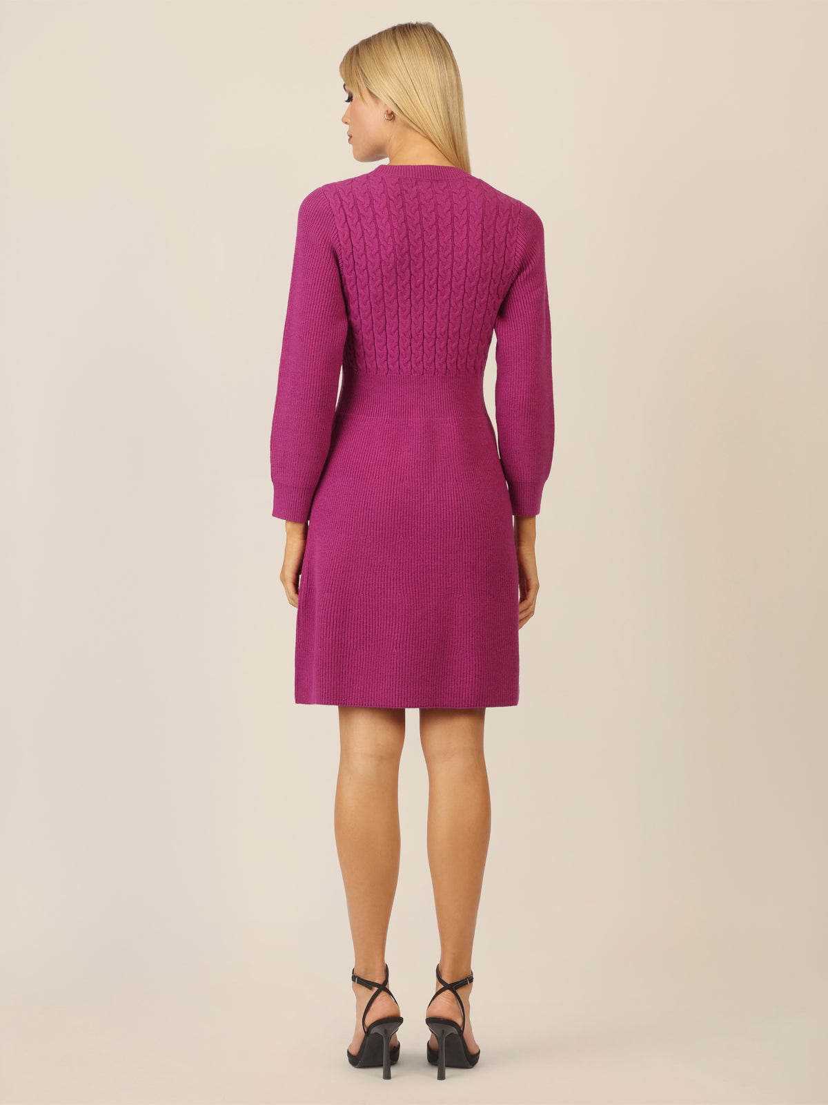 APART Strickkleid mit Zopfmuster | lila