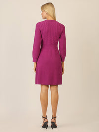 APART Strickkleid mit Zopfmuster | lila