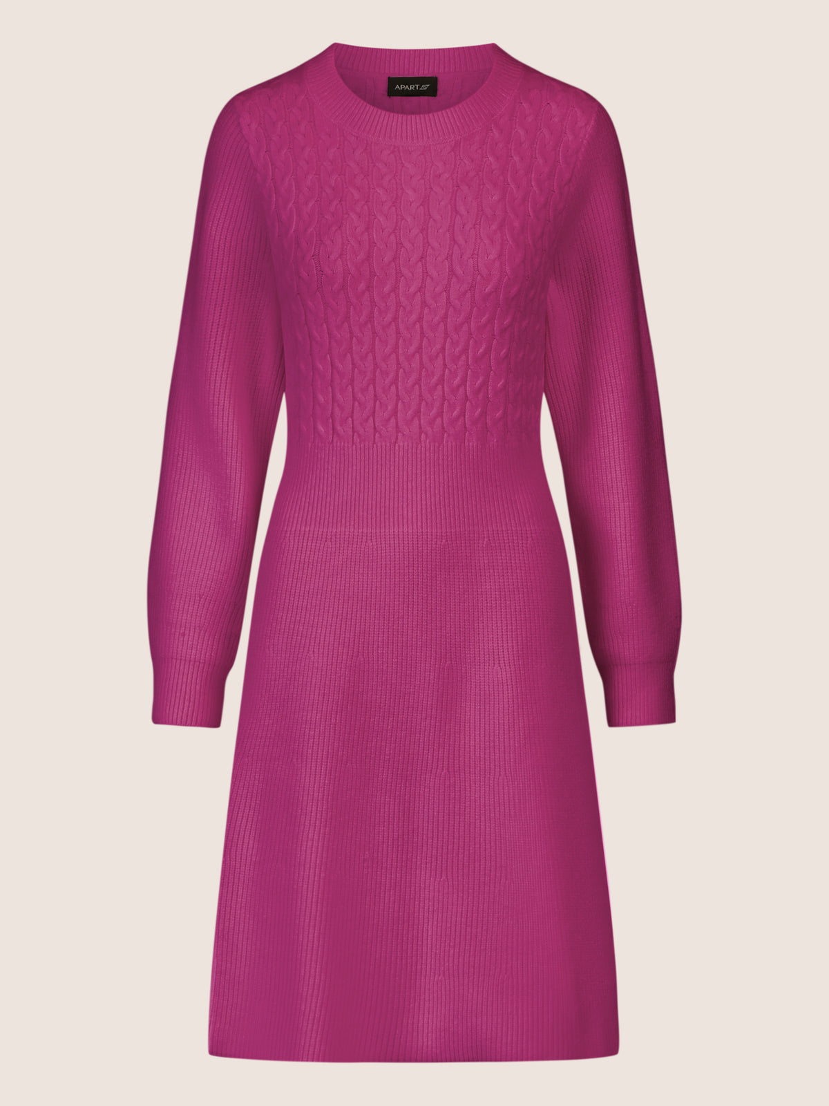 APART Strickkleid mit Zopfmuster | lila