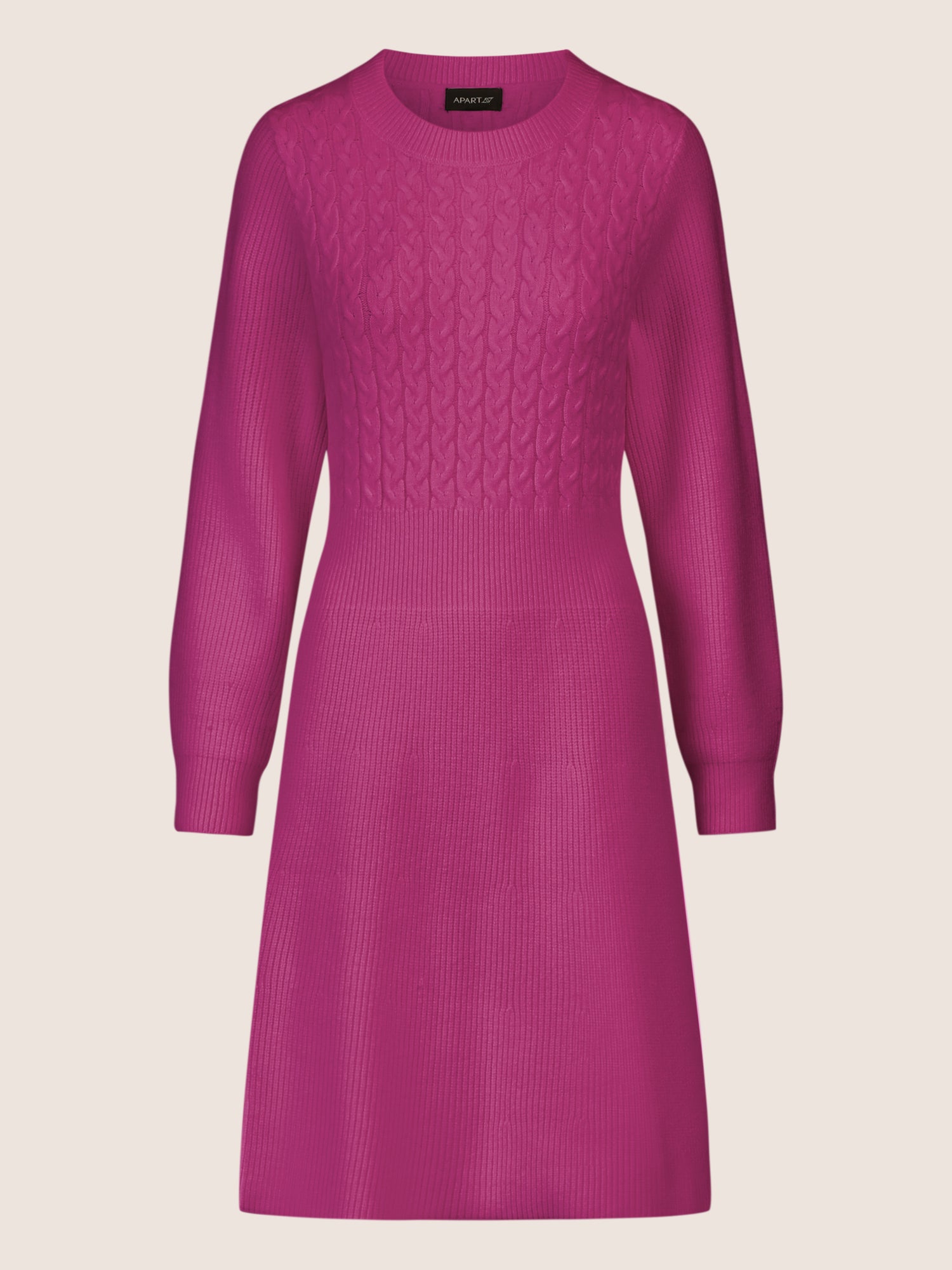 APART Strickkleid mit Zopfmuster | lila