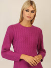 APART Strickkleid mit Zopfmuster | lila