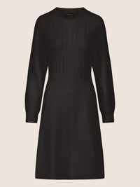 APART Strickkleid mit Zopfmuster | schwarz