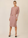 APART Strickkleid mit Gliederkette Detail Gürtel | mauve