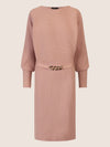 APART Strickkleid mit Gliederkette Detail Gürtel | mauve