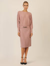 APART Strickkleid mit Gliederkette Detail Gürtel | mauve