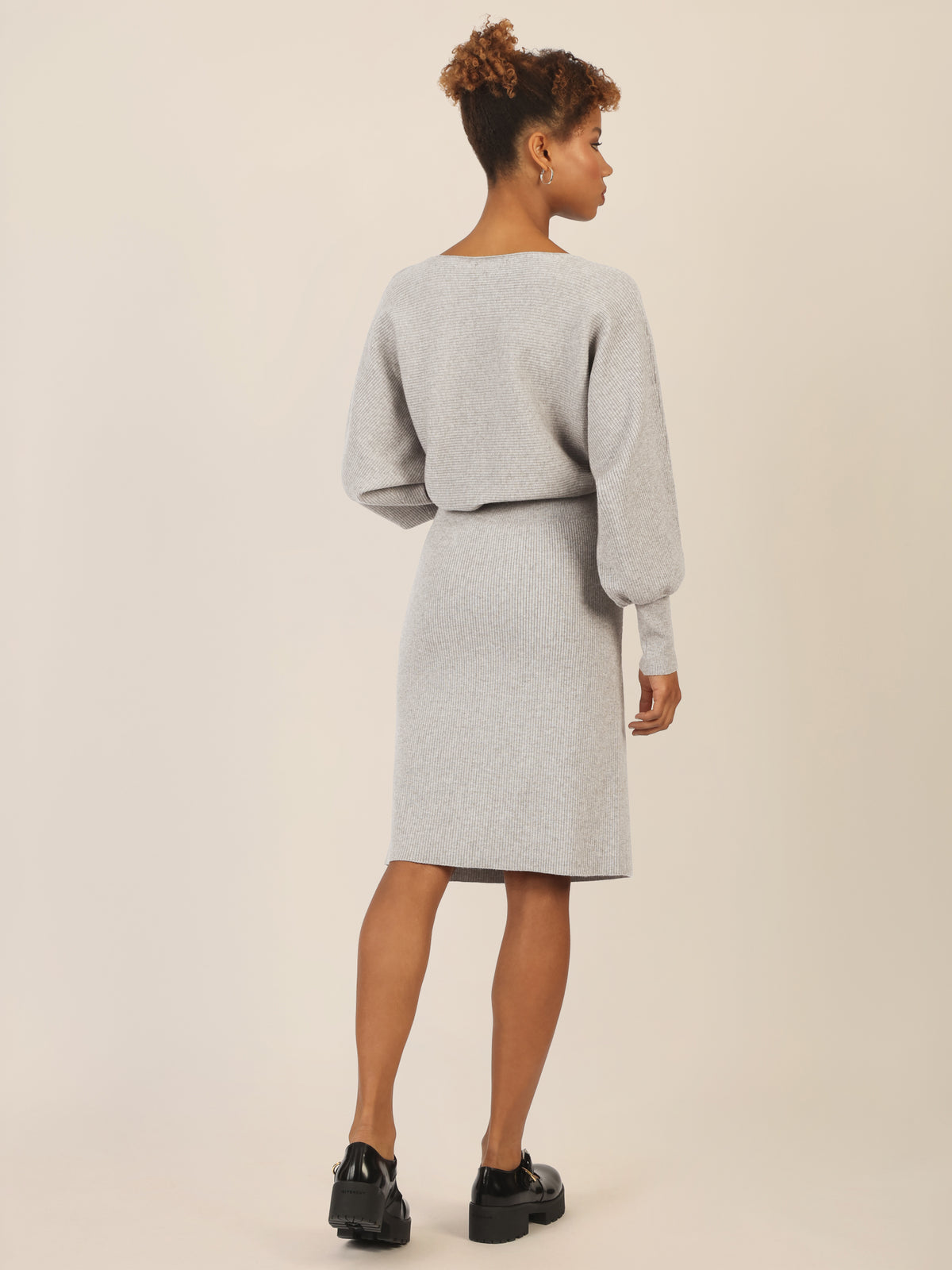 APART Strickkleid mit Gliederkette Detail Gürtel | graumeliert