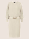 APART Strickkleid mit Gliederkette Detail Gürtel | creme