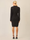 APART Strickkleid mit Strukturmuster und Rundhalsausschnitt | schwarz