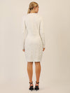 APART Strickkleid mit Strukturmuster und Rundhalsausschnitt | creme