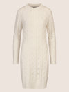 APART Strickkleid mit Strukturmuster und Rundhalsausschnitt | creme
