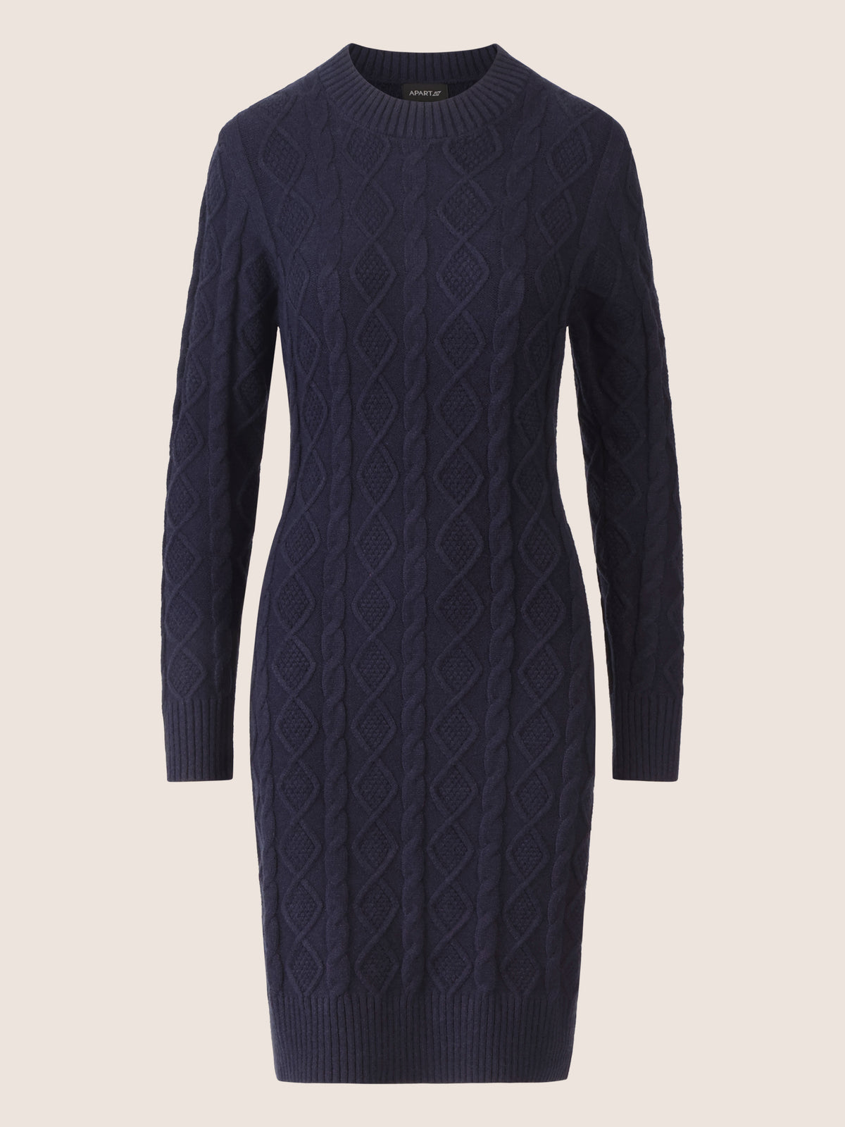 APART Strickkleid mit Strukturmuster und Rundhalsausschnitt | nachtblau
