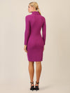 APART Rippenstrickkleid mit Rollkragen | lila